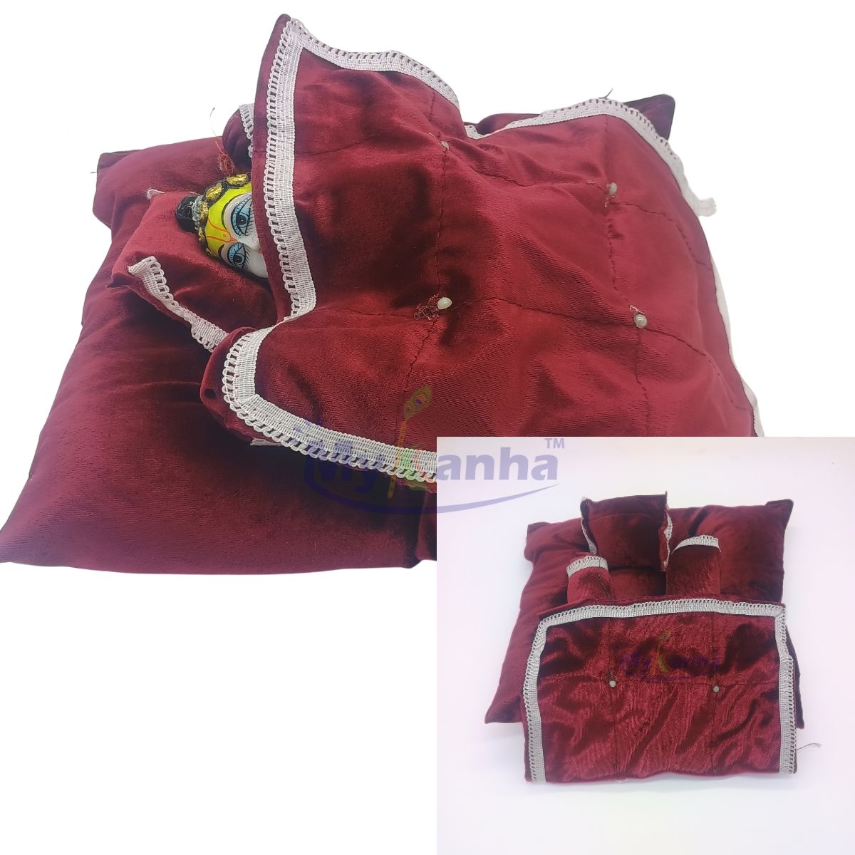 Fluffy Bistar set for laddu gopal ji (Blanket , Masand , Pillow and Gadda)