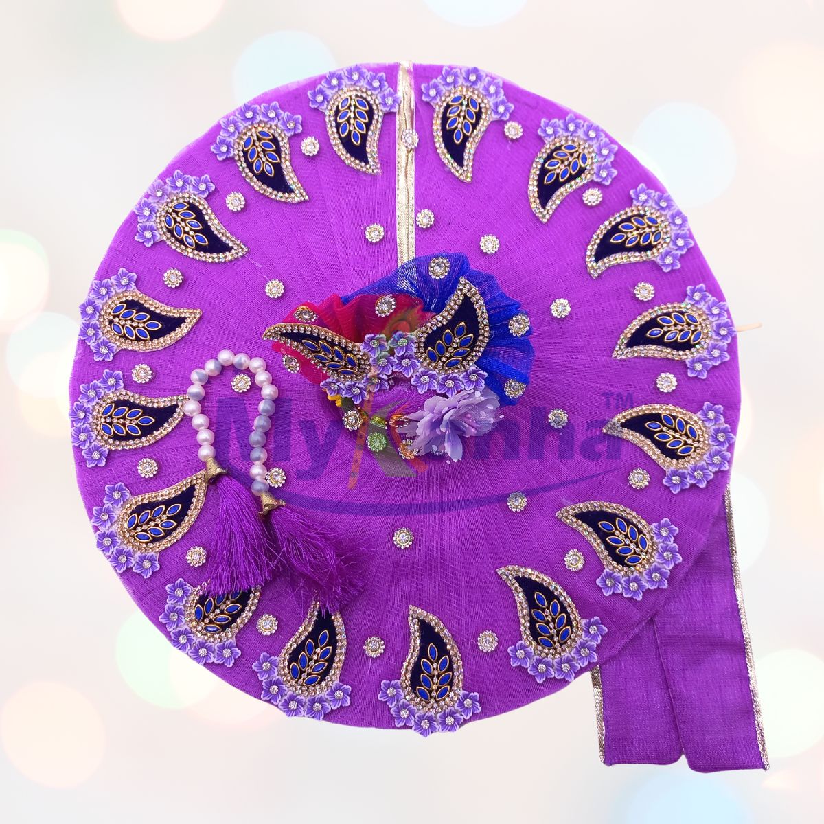 Leaf style heavy patch decorated dress for Laddu Gopal Ji (Full Set)