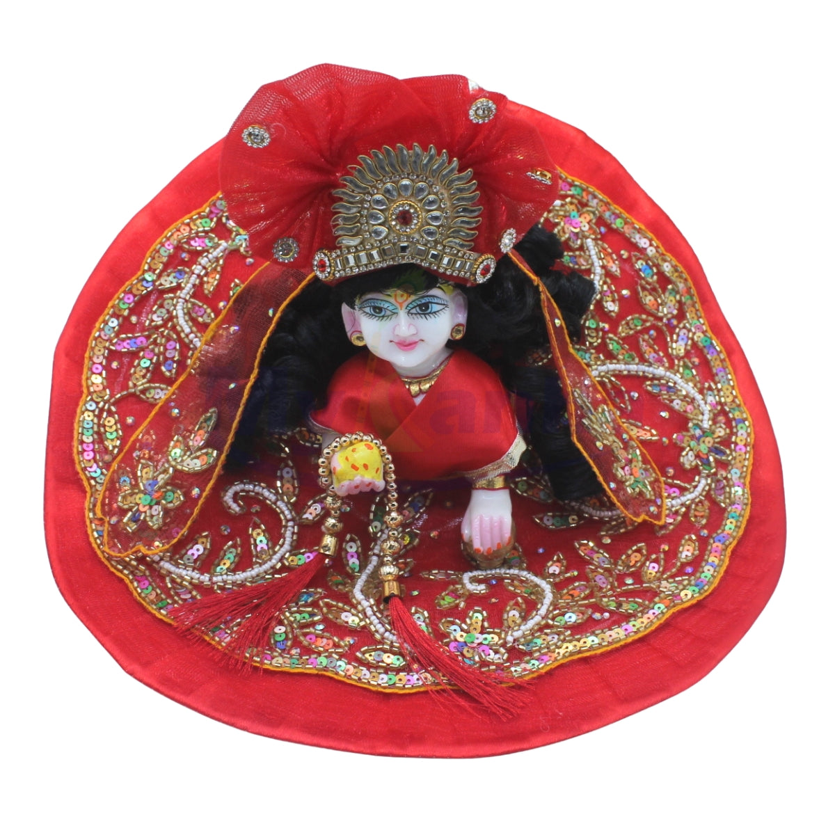 Heavy Embroidered work dress for Laddu Gopal Ji (Random Pagdi Design)