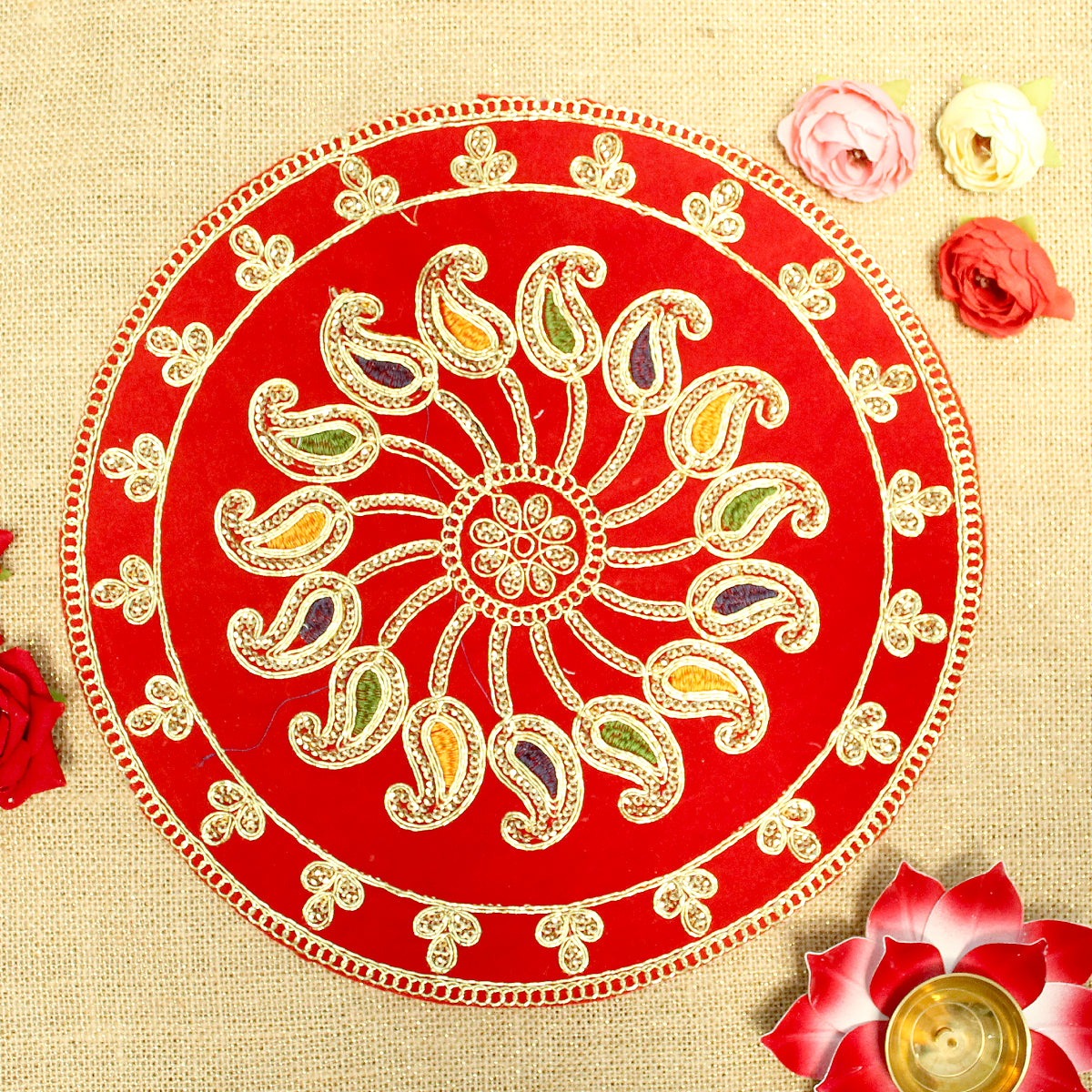 Kerry design circular aasan for Home temple