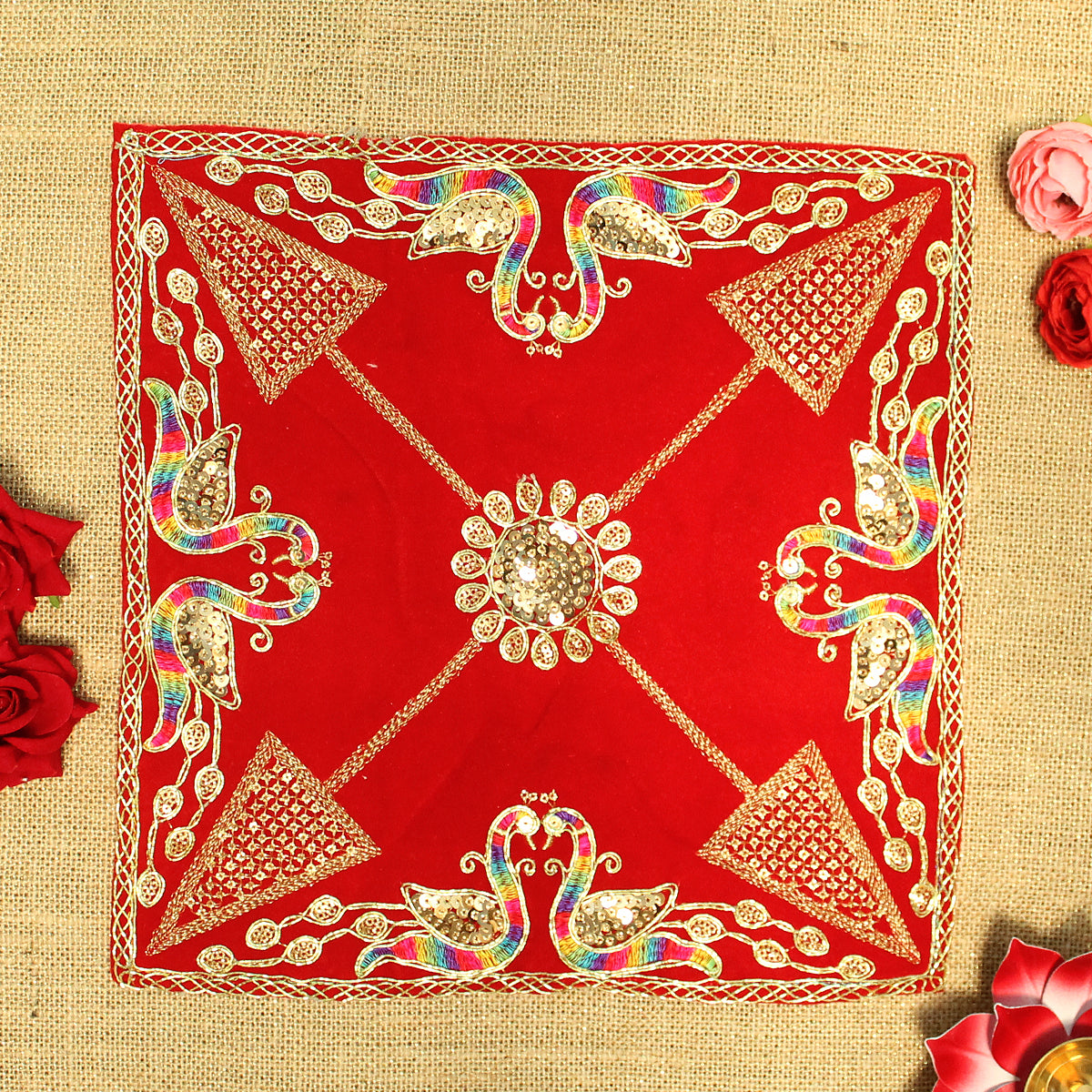 Peacock design heavy decorated Aasan