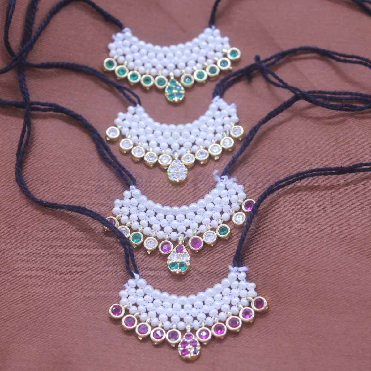 Beads & AD stone decorated Haar for Idols