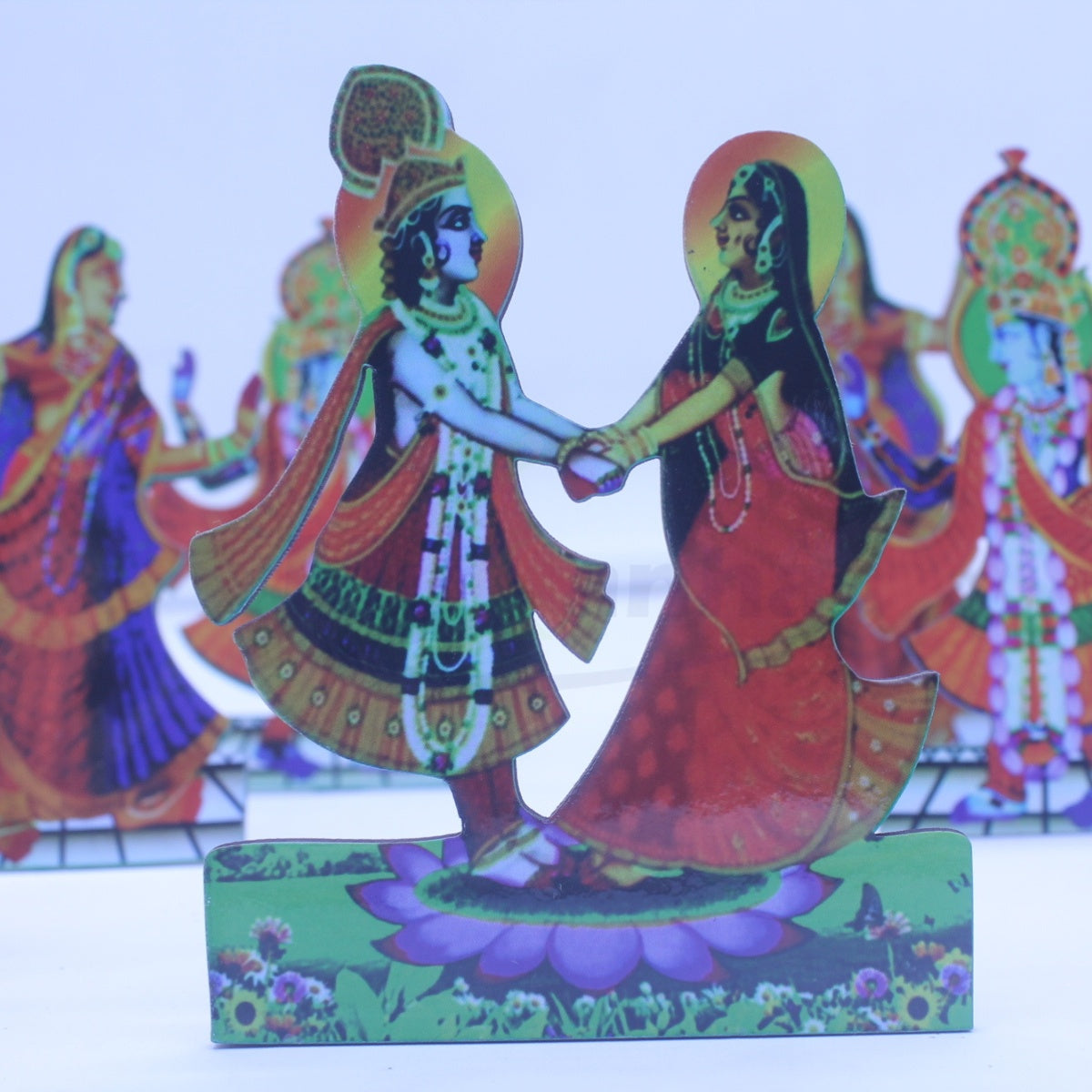 Acrylic MDF  fine quality Radha krishna Raas Set for decoration (9 Pcs)