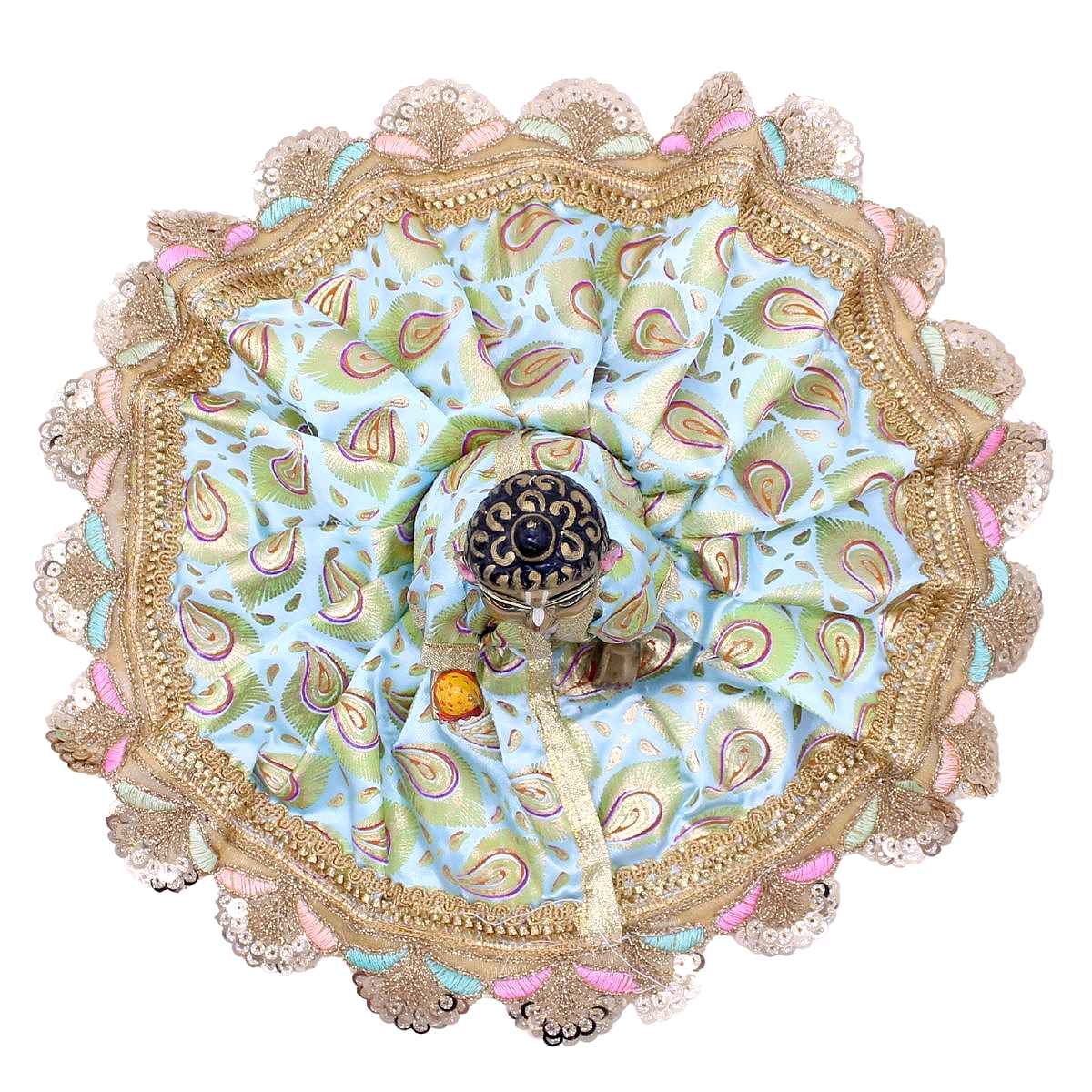 Lace decorated Laddu Gopal feather Design Dress