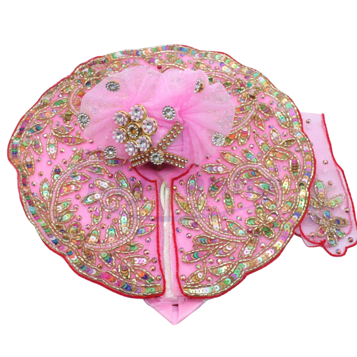 Heavy Embroidered work dress for Laddu Gopal Ji  (Random Pagdi Design)