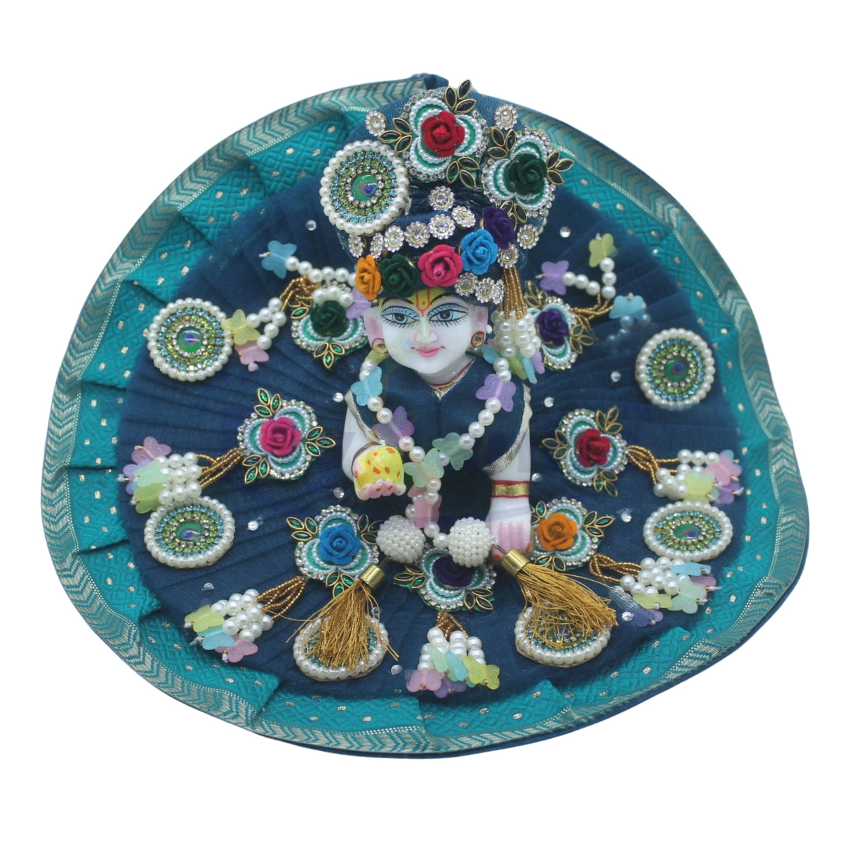 Morpankhi color Butter fly decorated janmashtami special dress for Kanha JI