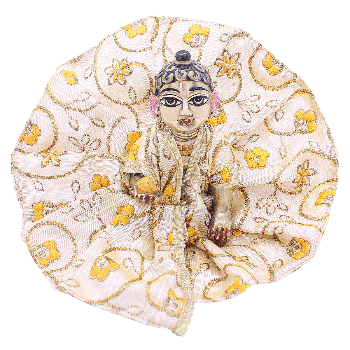 Yellow Flower decorated Dress for Laddu Gopal
