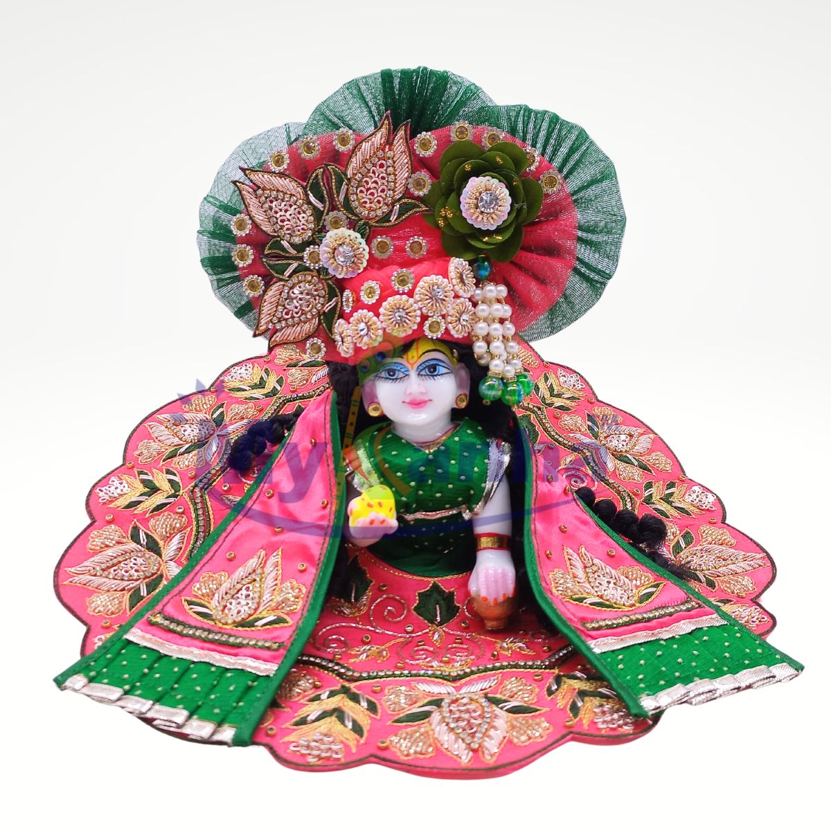 Leaf pattern heavy janmashtami special dress for Laddu Gopal Ji