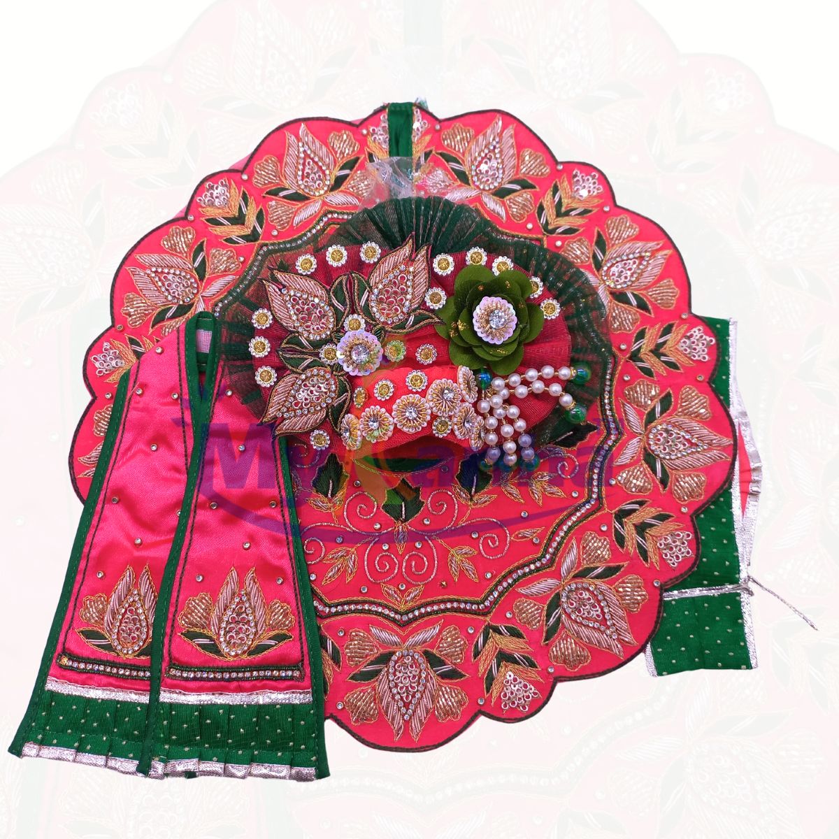 Leaf pattern heavy janmashtami special dress for Laddu Gopal Ji
