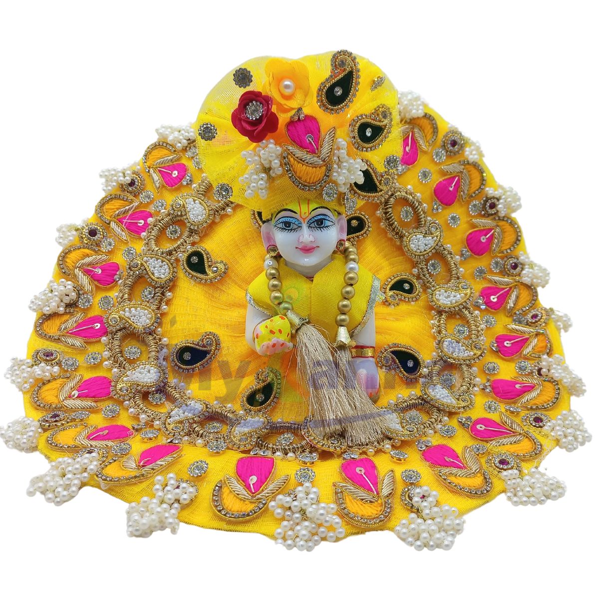 Beads and kerry decorated janmashtami special dress for Laddu Gopal ji