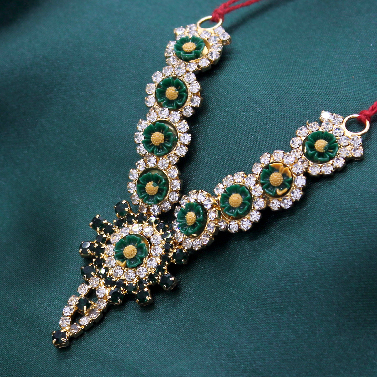 Flower and Stone decorated heavy haar for Idols