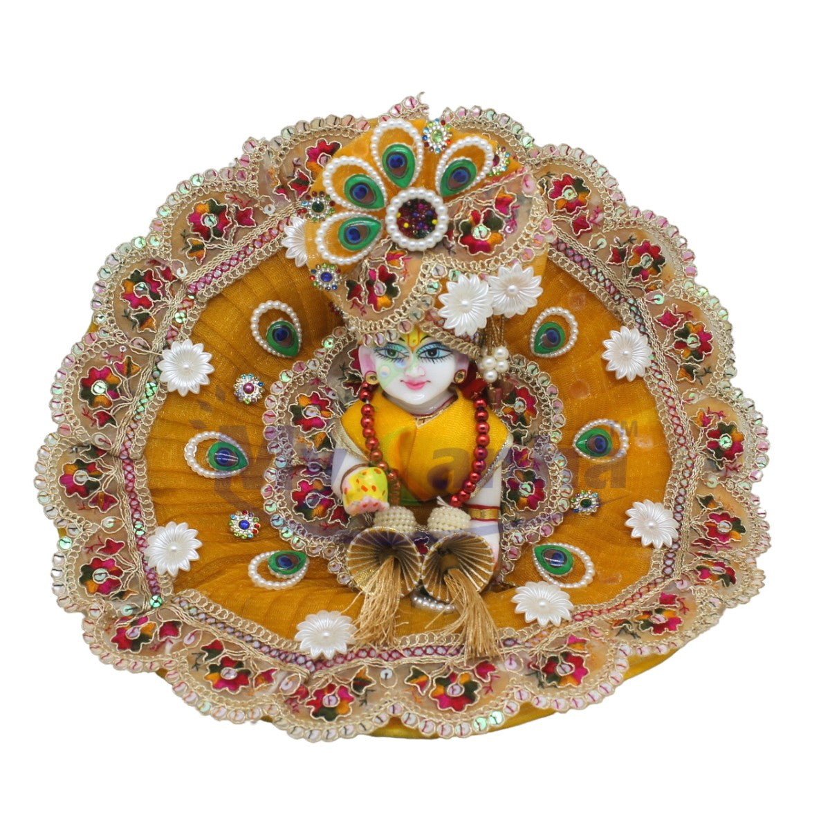 Heavy festive special yellow dress for Bal Gopal ji