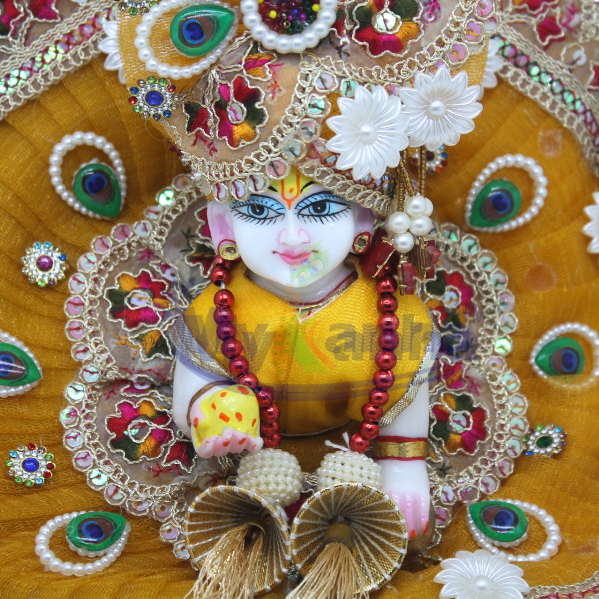 Heavy festive special yellow dress for Bal Gopal ji