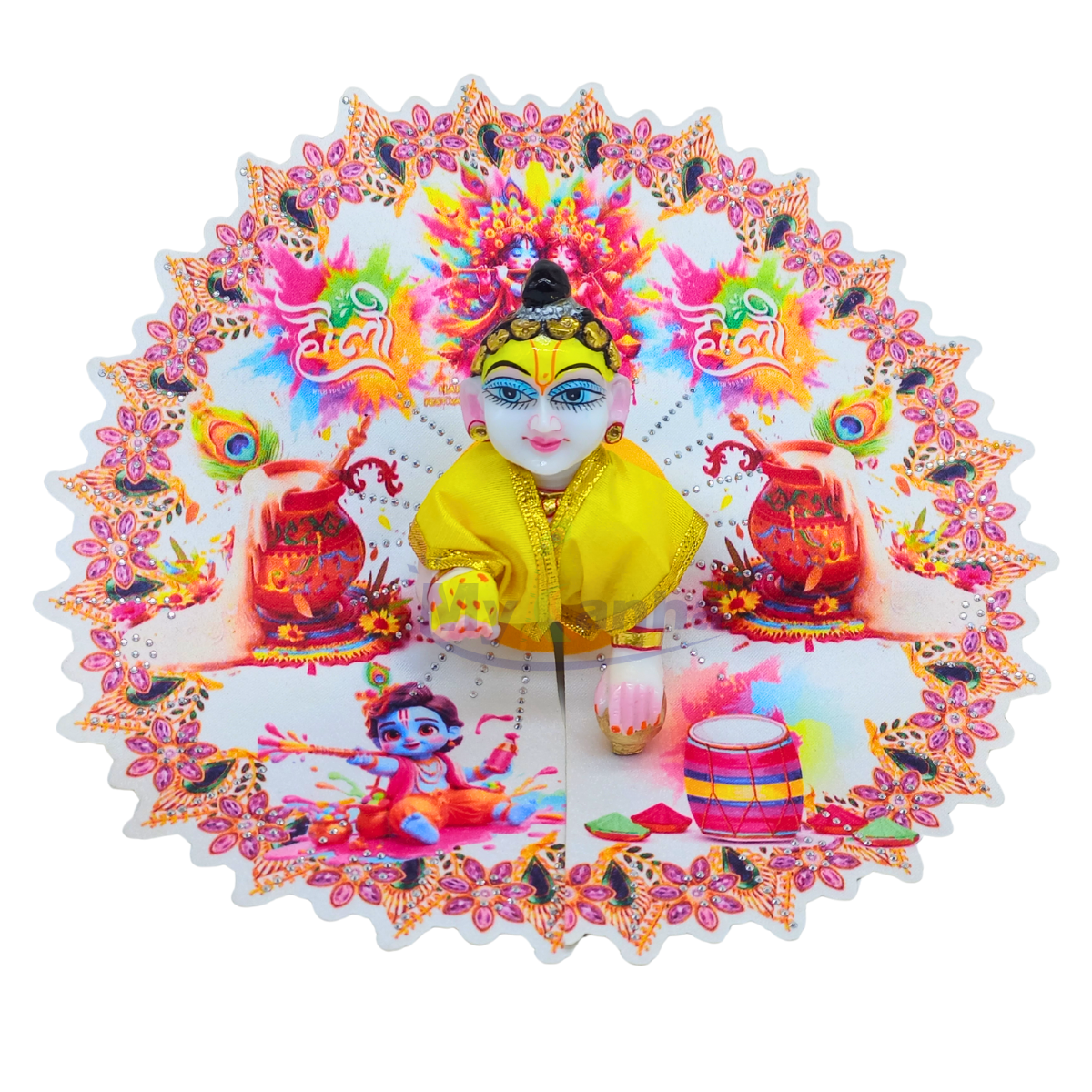 Holi special dahi handi matki printed dress for Laddu Gopal ji