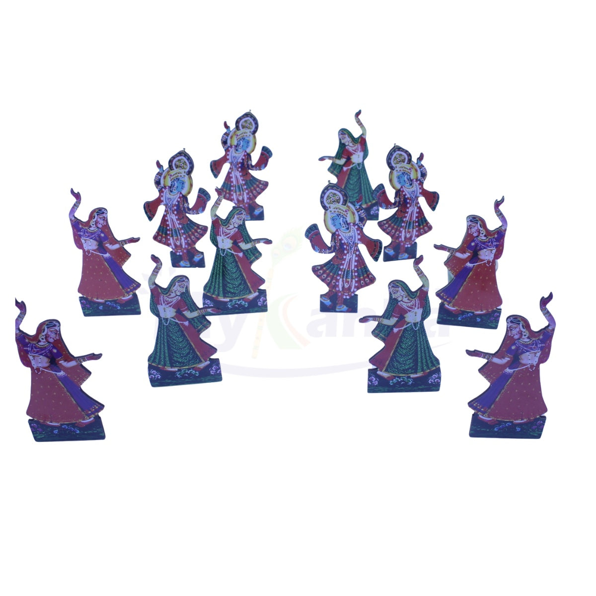 Acrylic MDF fine quality Raas Set for janmashtami decoration (12 Pcs)
