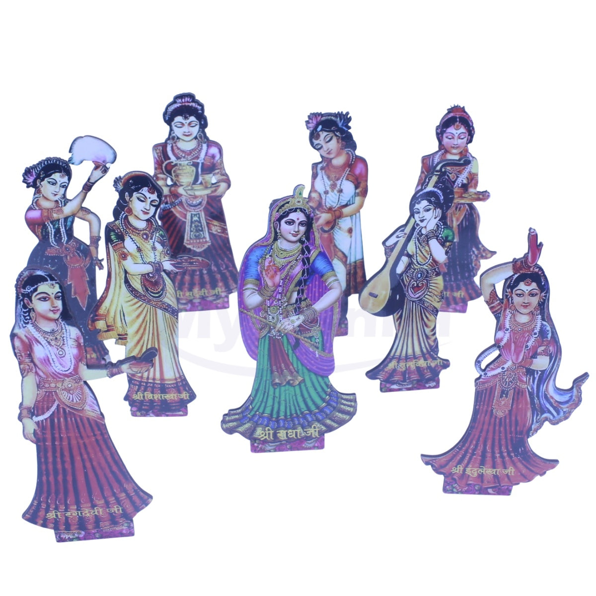 Acrylic MDF fine quality Asht sakhi Set for janmashtami decoration (9 Pcs)