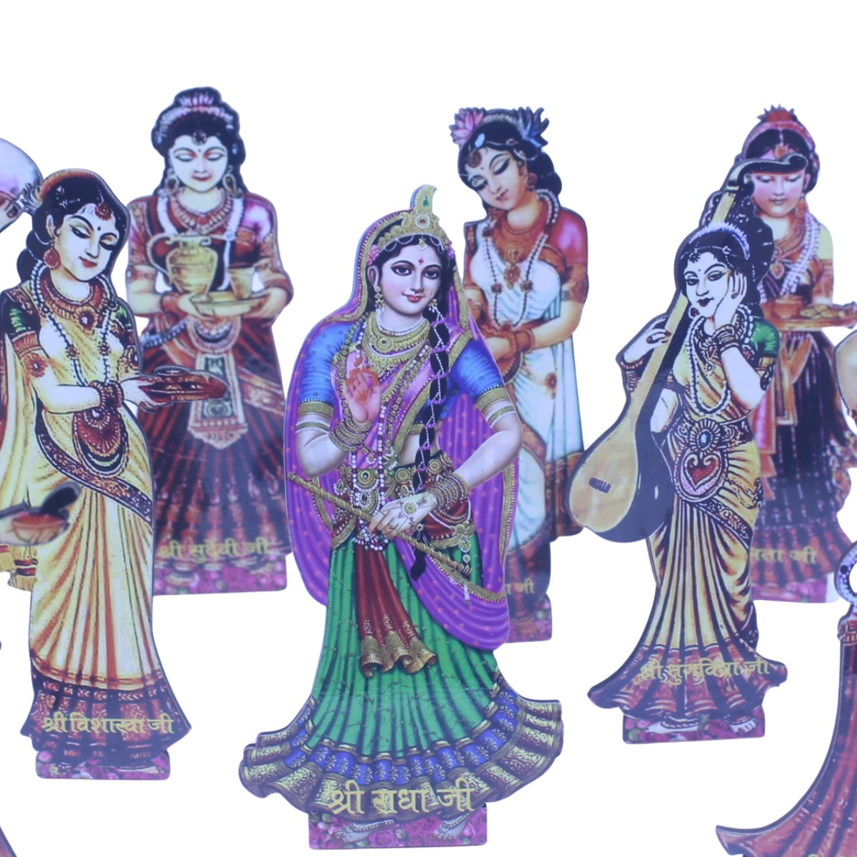 Acrylic MDF fine quality Asht sakhi Set for janmashtami decoration (9 Pcs)