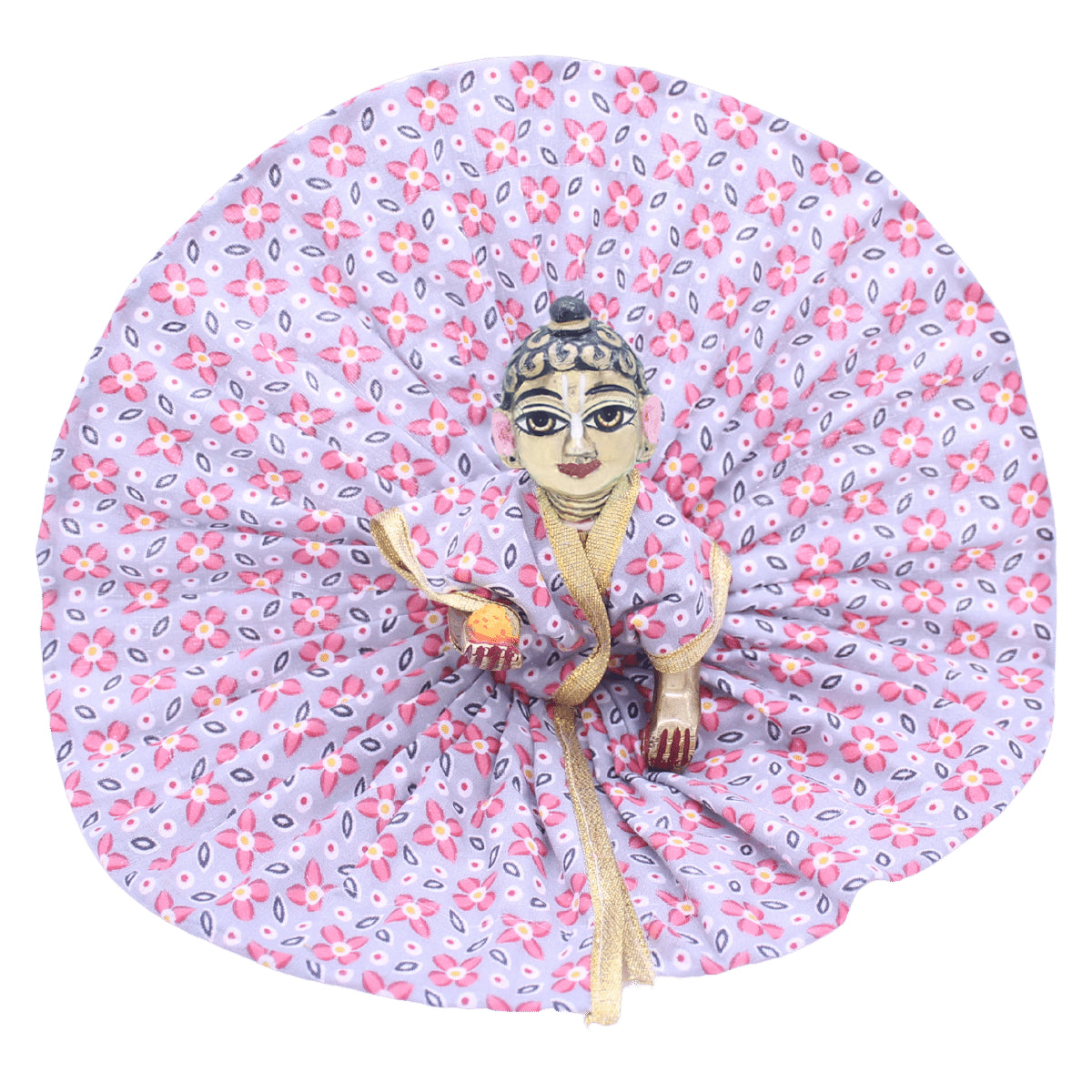 Flower printed grey summer dress for bal gopal ji