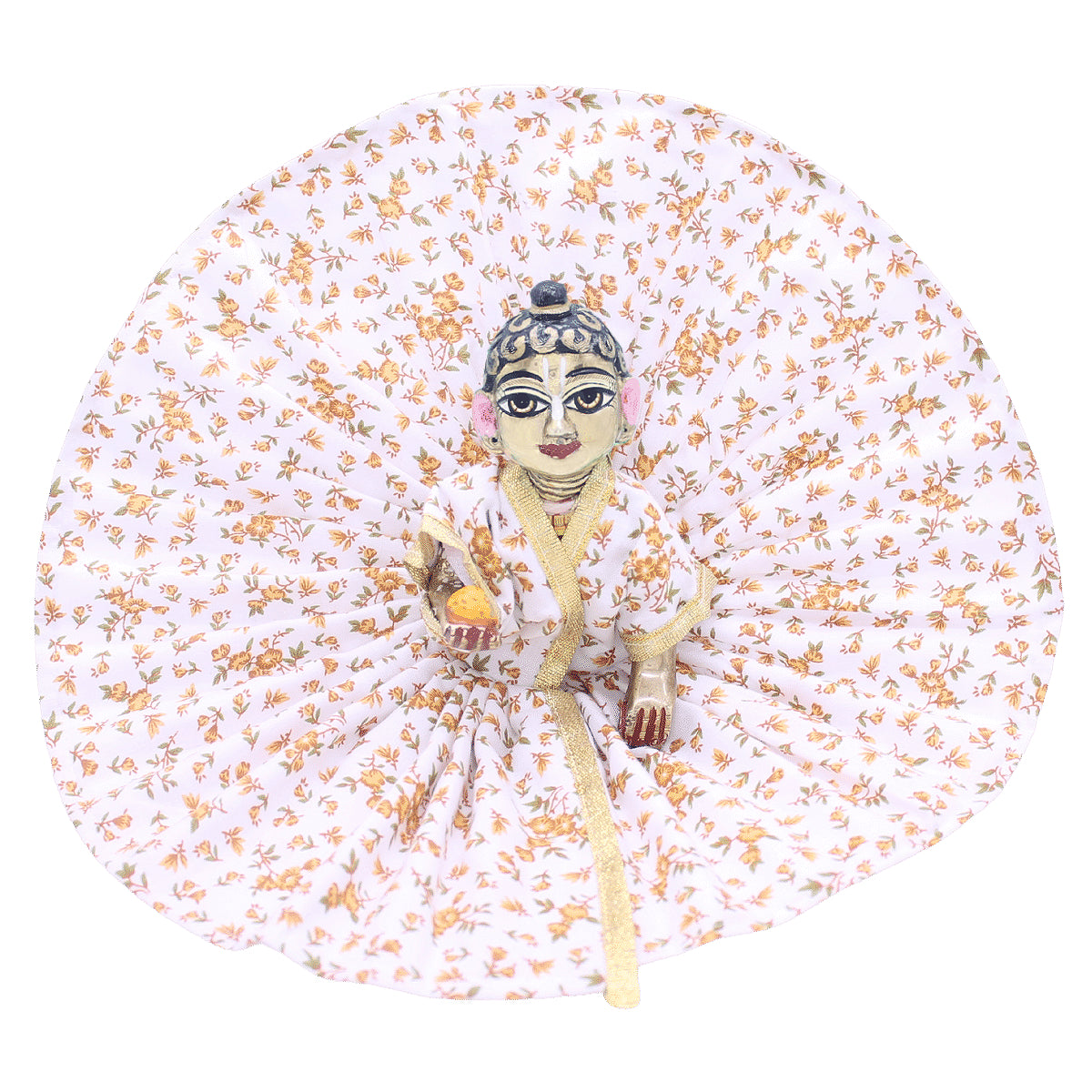 Orange rose flower summer dress for Laddu Gopal JI