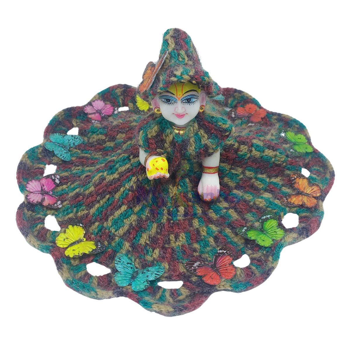 Butterfly decorated woollen dress for Laddu Gopal ji