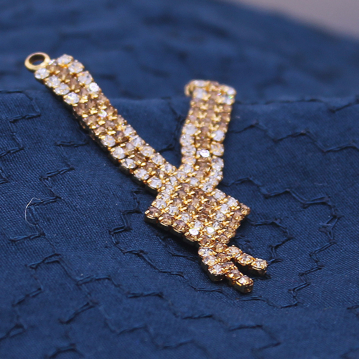 Stone Decorated Haar Golden Colour ( 2 Inches )