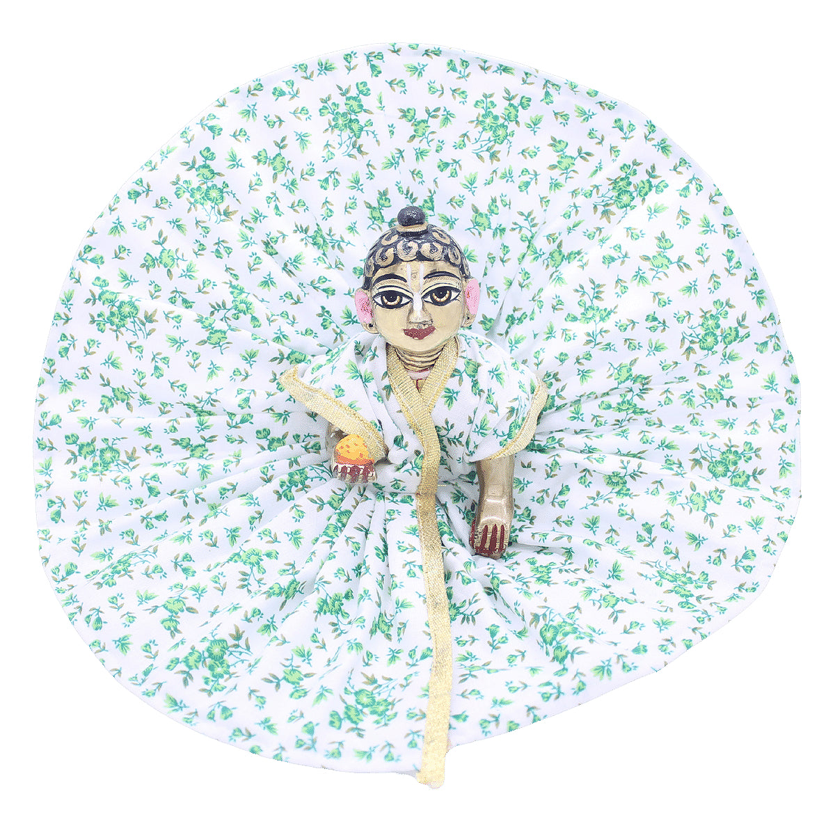 Green rose flower summer dress for Laddu Gopal JI