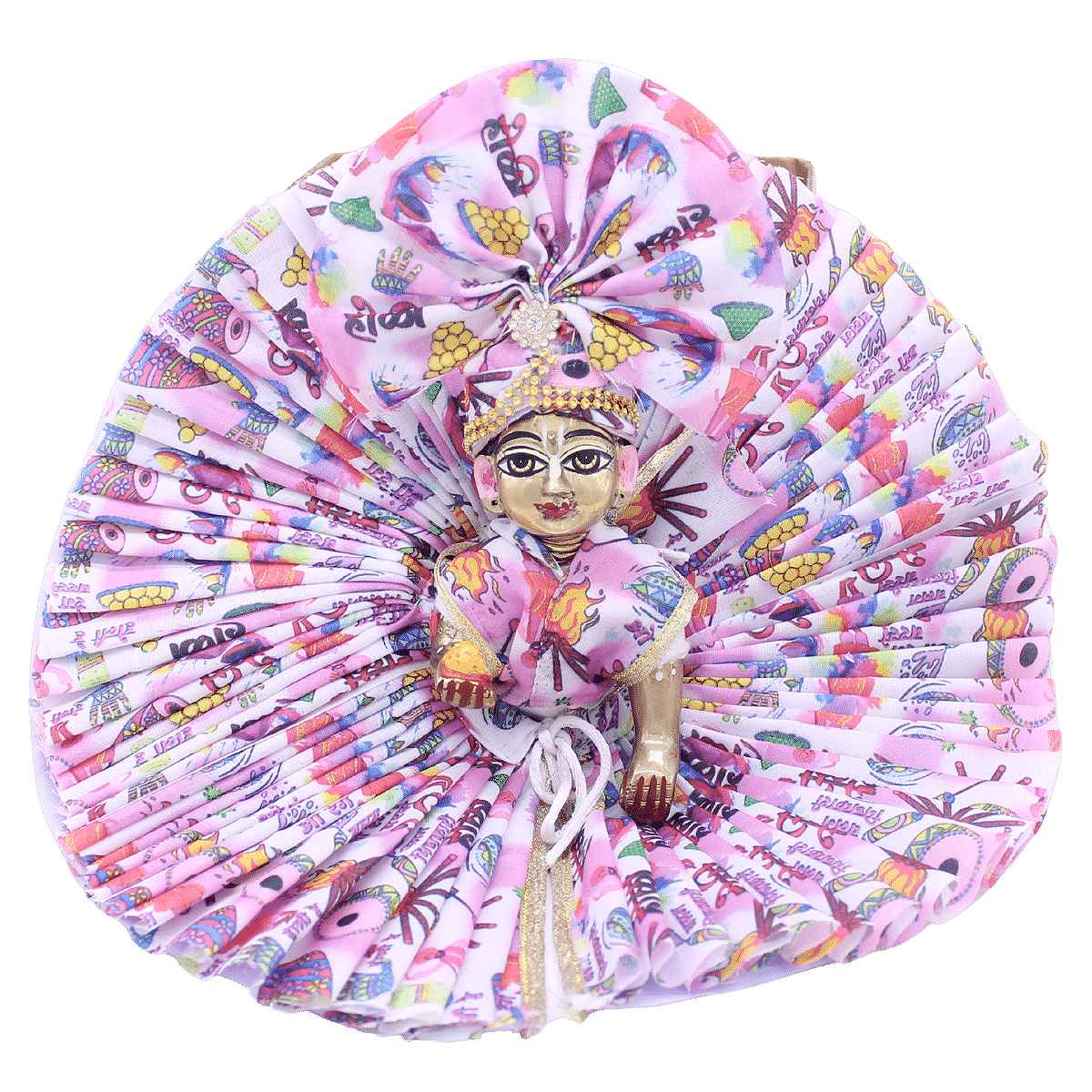Holi printed festive special dress for gopal ji with pagdi