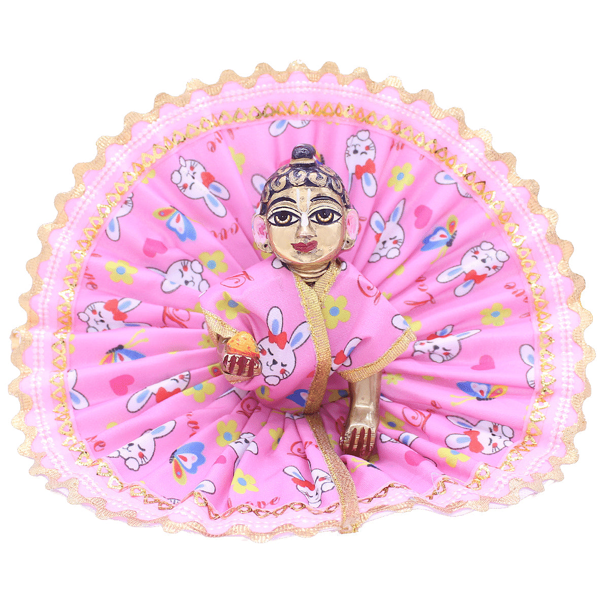 Kitty Printed pink summer Dress For Kanha Ji