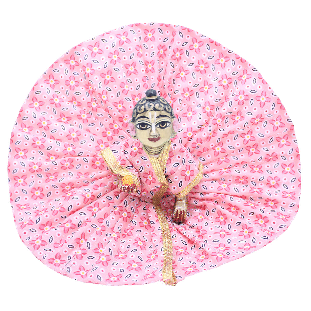 Flower printed pink summer dress for bal gopal ji