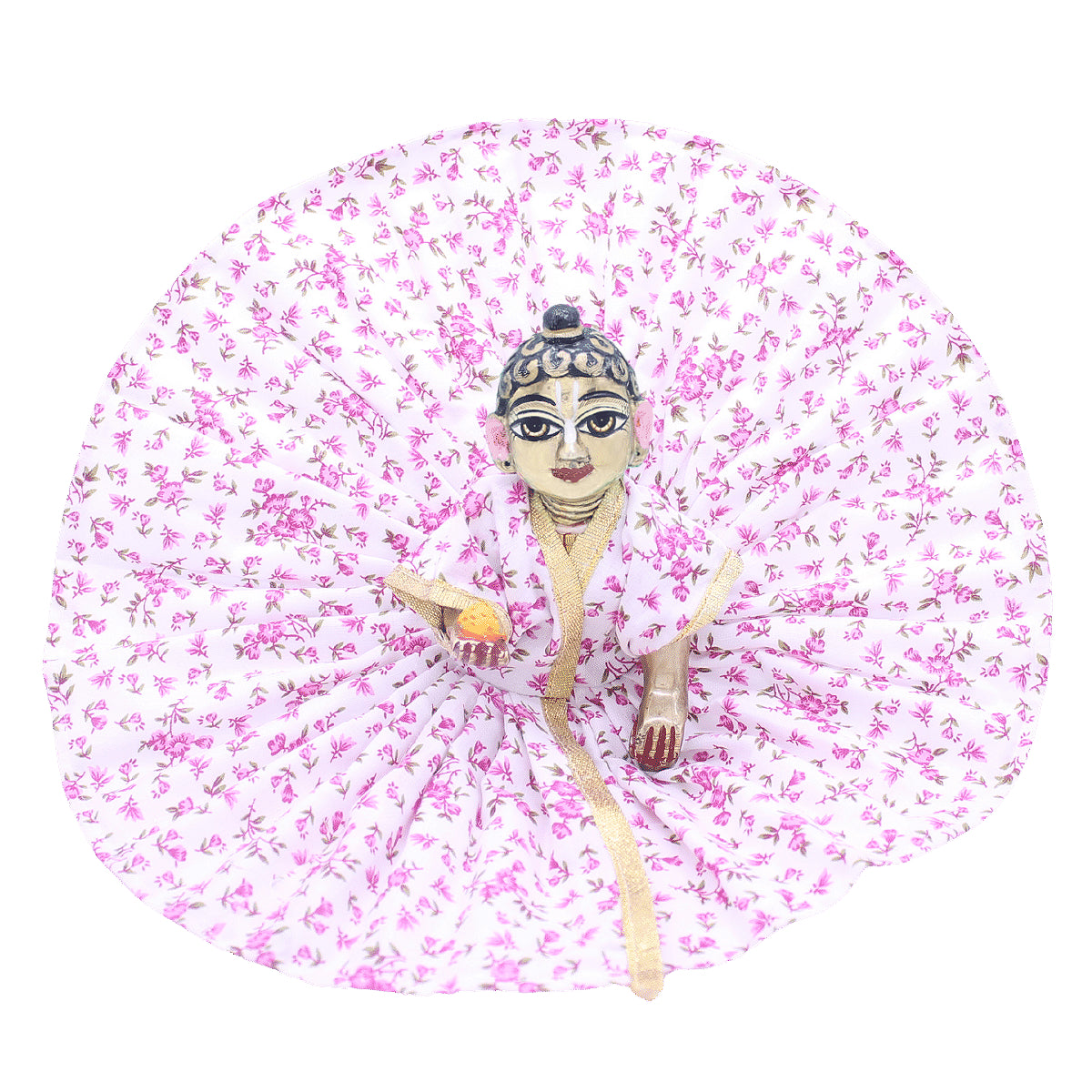 Pink rose flower summer dress for Laddu Gopal JI