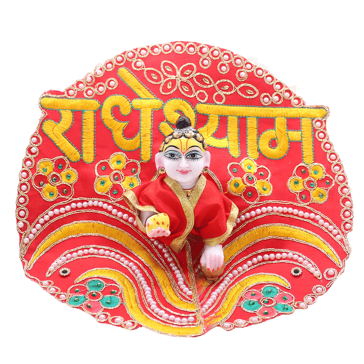 Radhey Shyam printed designer dress for Laddu Gopal Ji (Red)