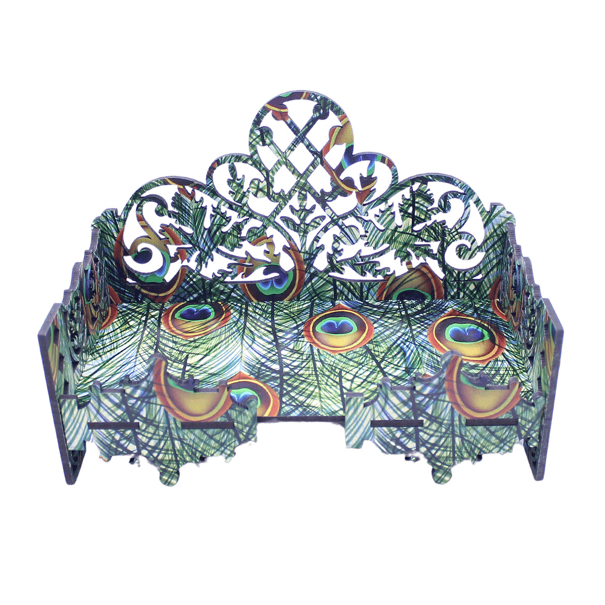Peacock design cutout singhasan for Laddu Gopal ji