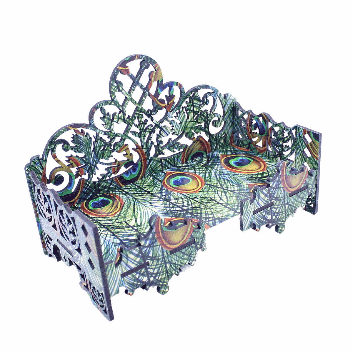 Peacock design cutout singhasan for Laddu Gopal ji