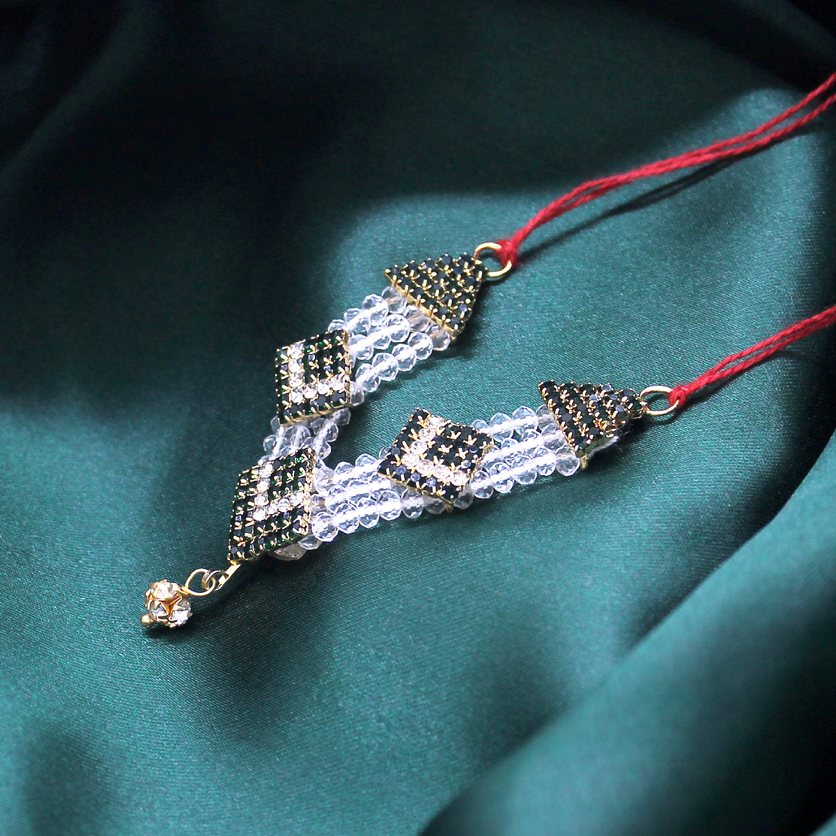 Stone & Moti decorated Haar for Idols ( 2.5 Inches )