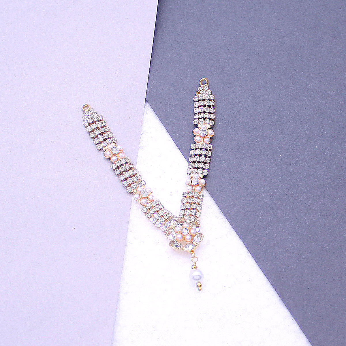 Beads & white stone decorated Haar for idols