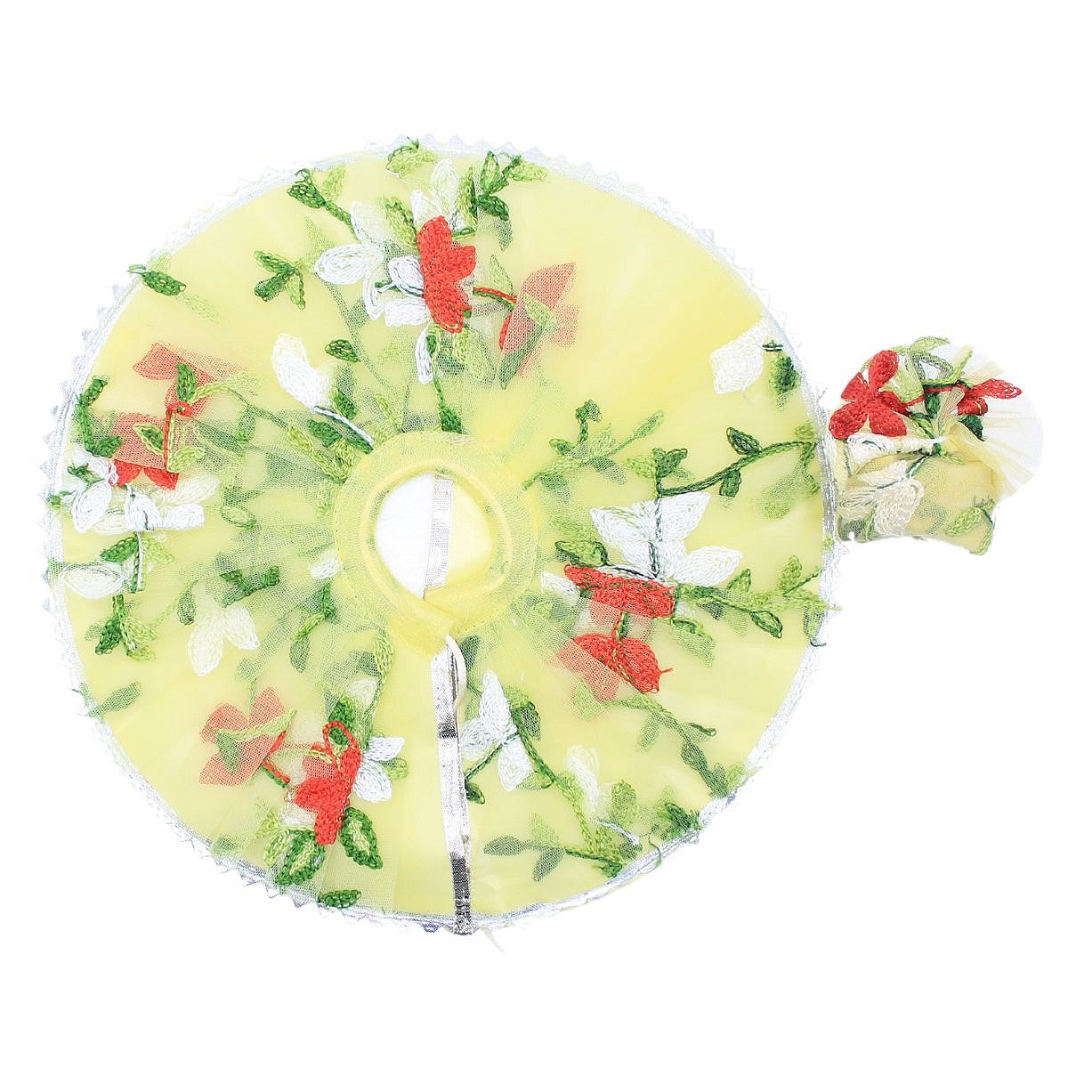 Yellow flower design frill dress for Laddu Gopal Ji