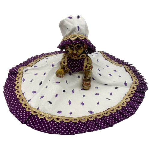 White Color Summer western Dress For Laddu Gopal