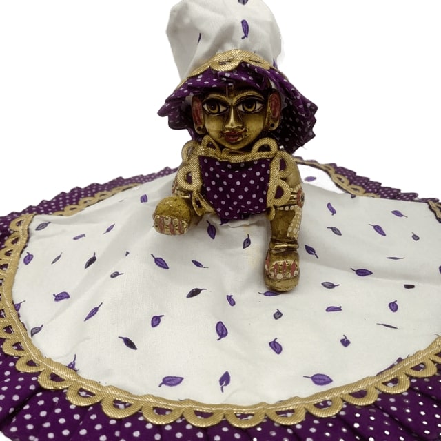 White Color Summer western Dress For Laddu Gopal