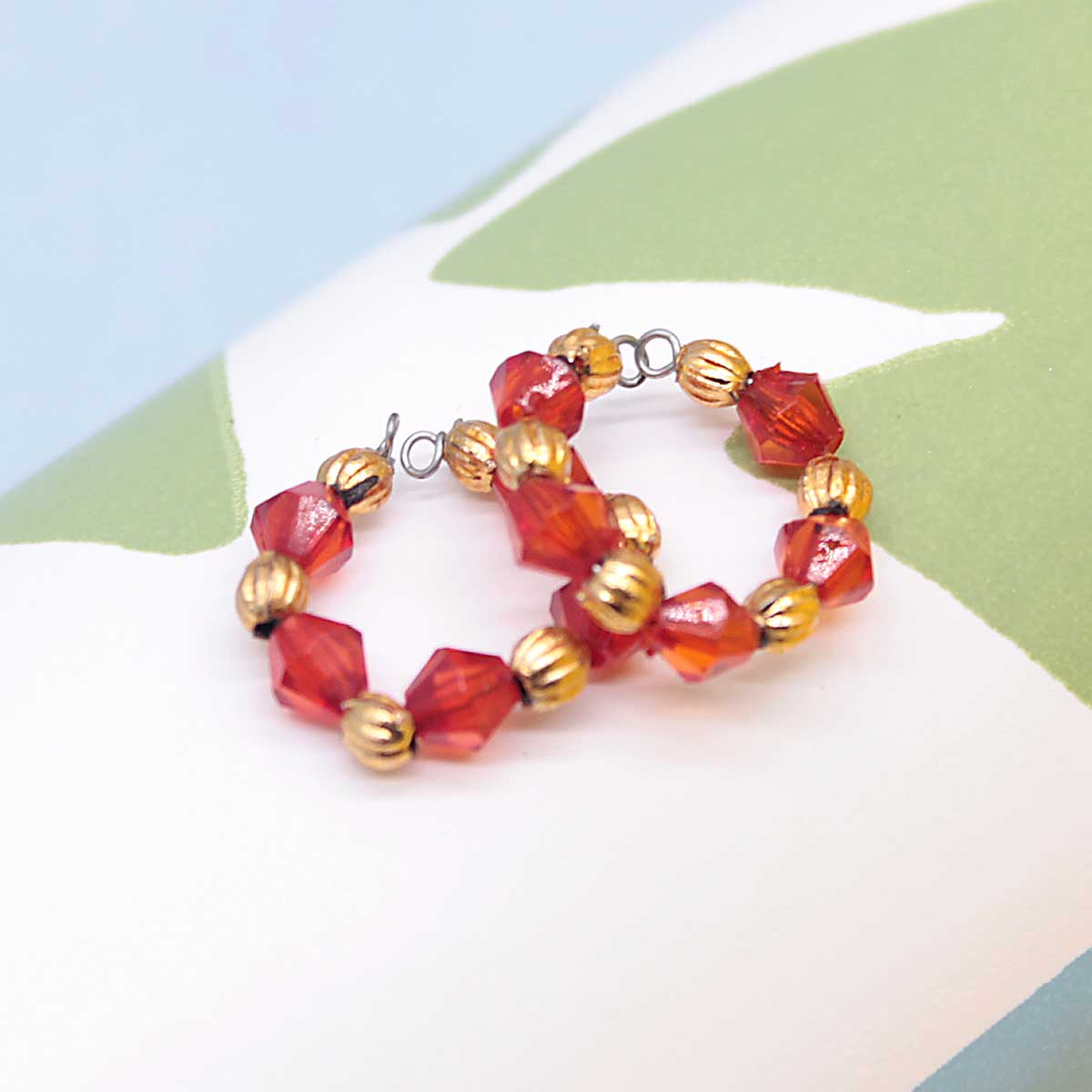 Golden And Red Stone Decorated Kangan For Laddu Gopal ji