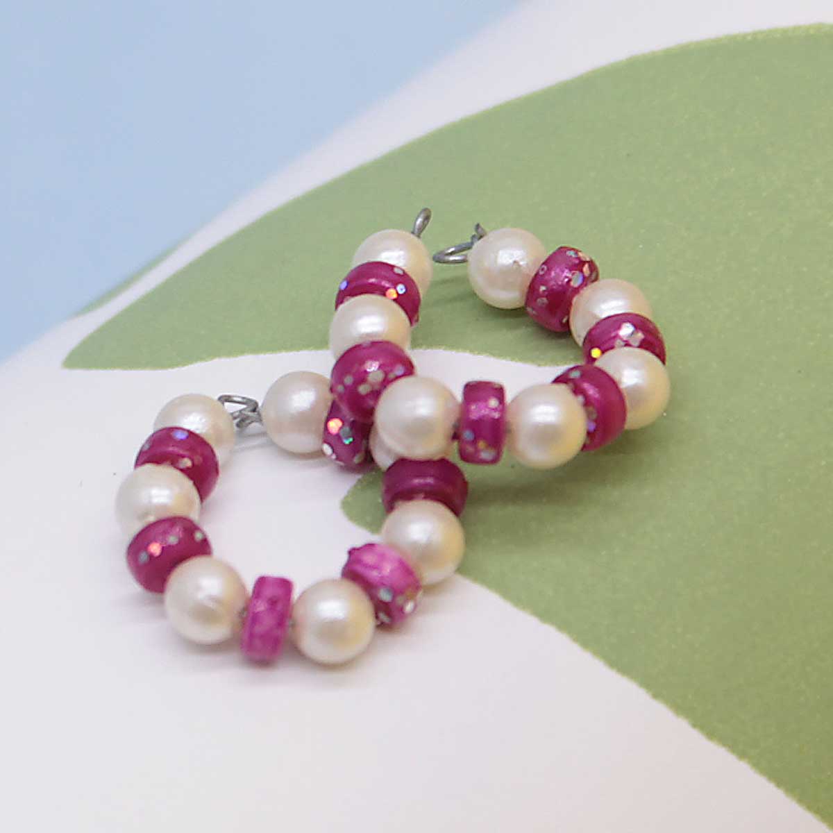 Pink And White Moti Decorated Kangan For Laddu Gopal ji