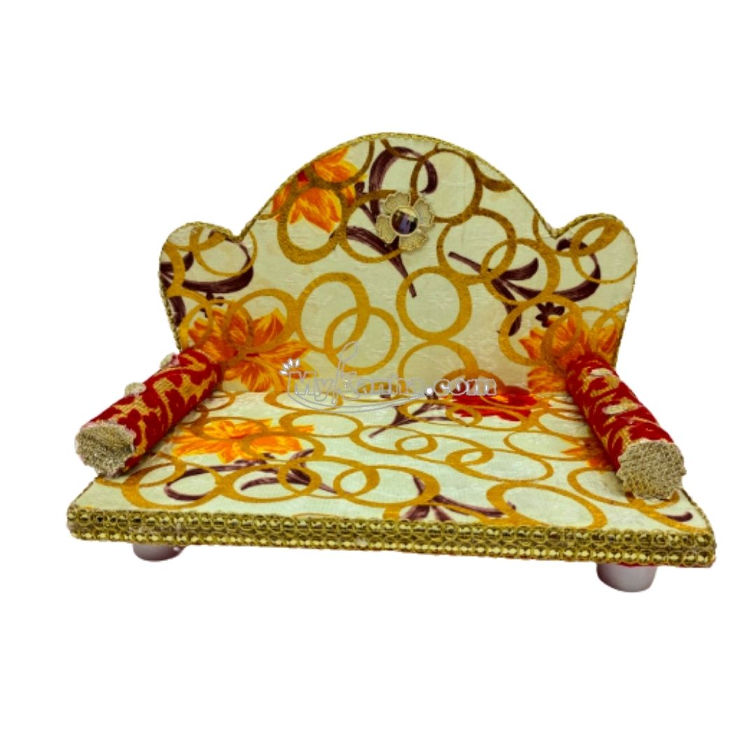 Decorated Printed Color Singhasan For Kanha Ji