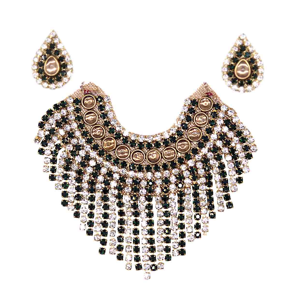 Moti Decorated Green Haar Set For Thakur Ji (Upto 6 Number)