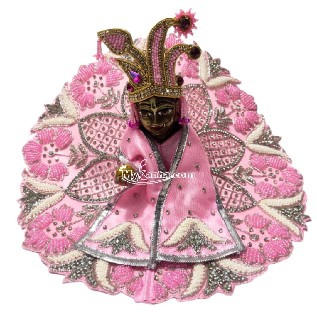 Pink Heavy Work Festival Dress with Pagadi for Laddu Gopal