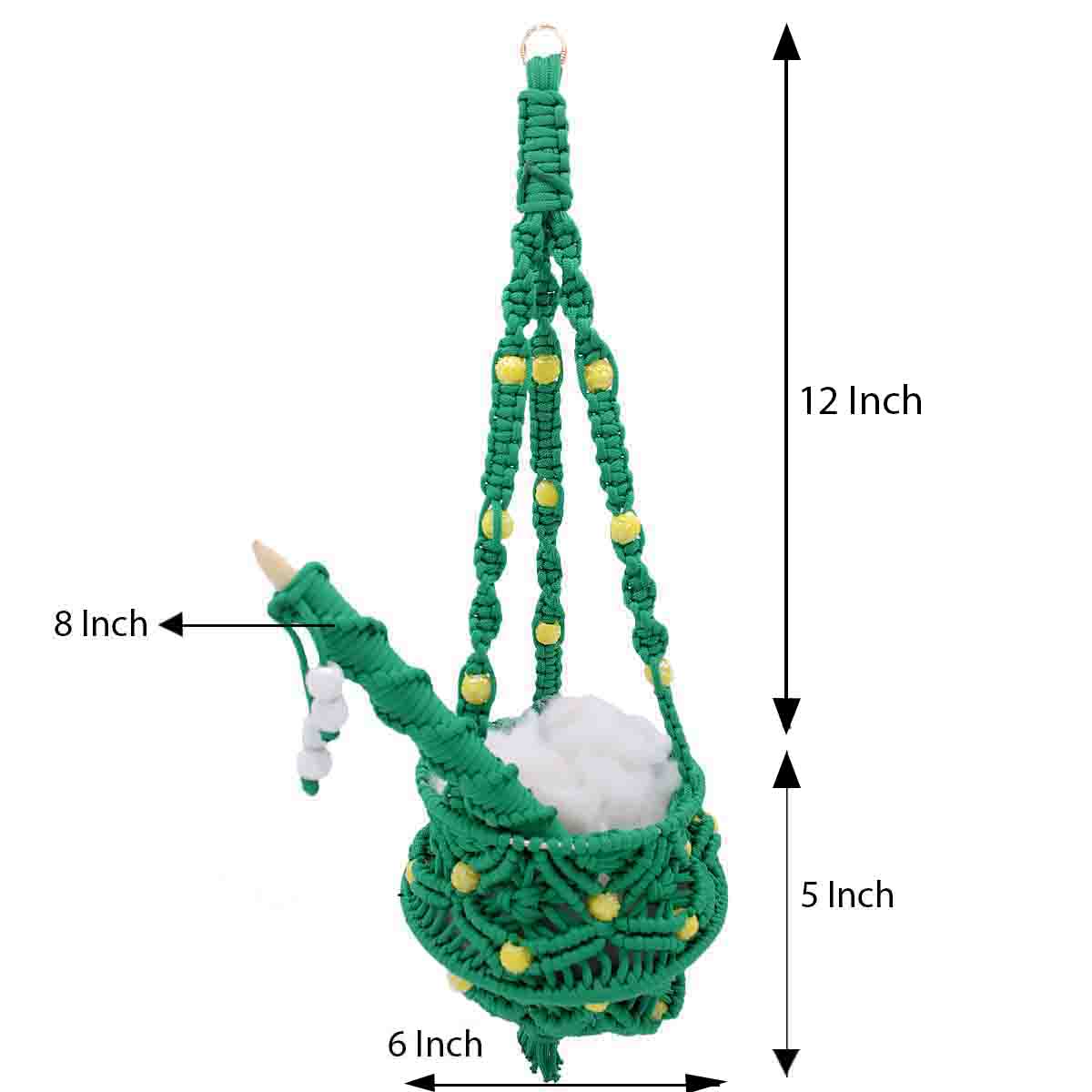 Beautiful Green Macrame Dahi Handi