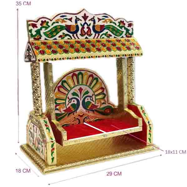 Meenakari Peacock Decorated Jhula For Laddu Gopal