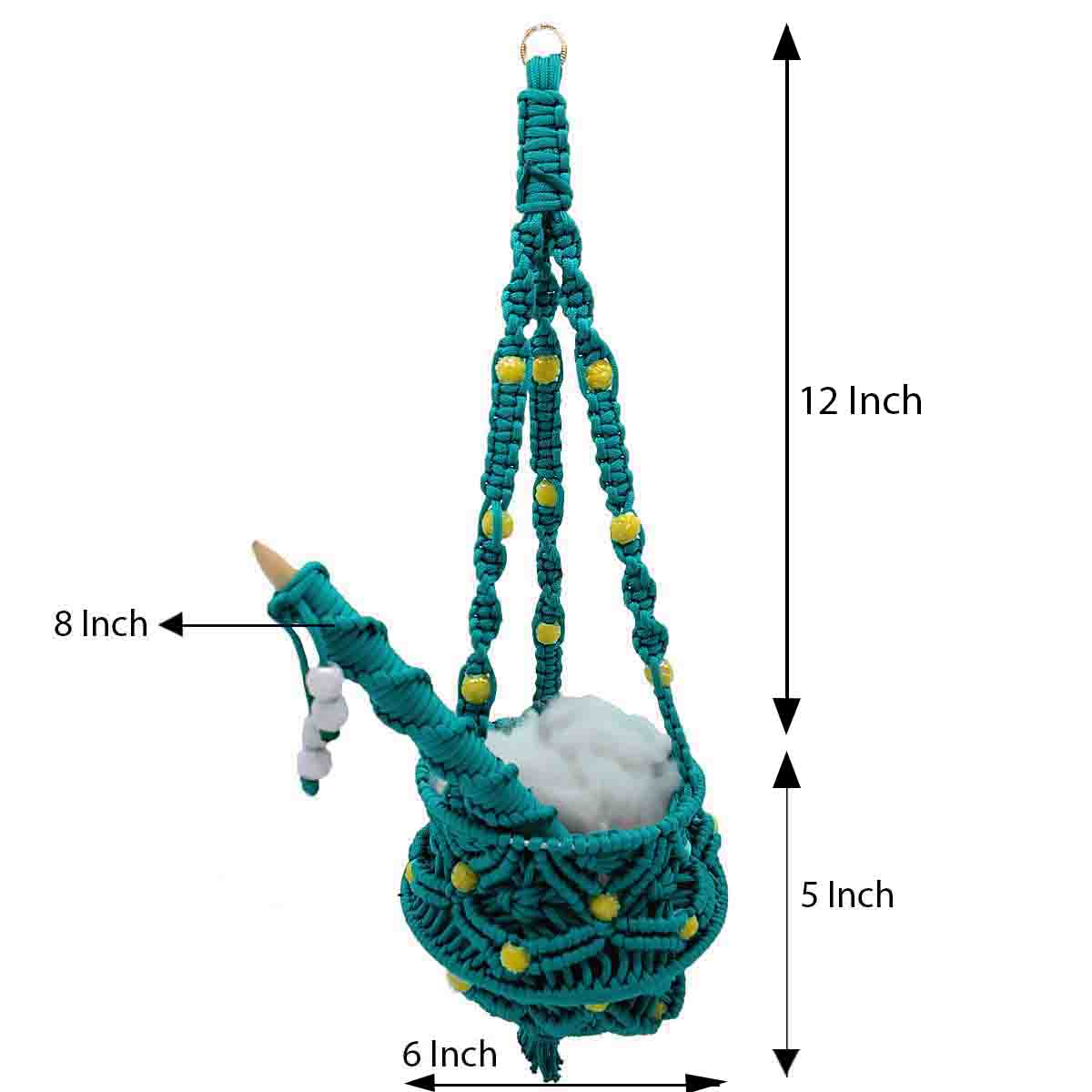 Beautiful Sea Green Macrame Dahi Handi