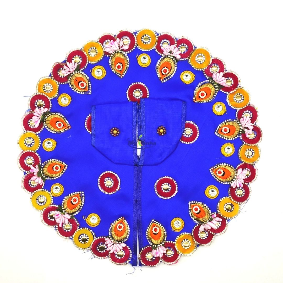 Blue Border decorated dress for laddu gopal