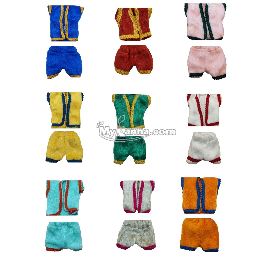 Laddu Gopal ji Winter Half Suit (Set of 2 ) - Random Colors