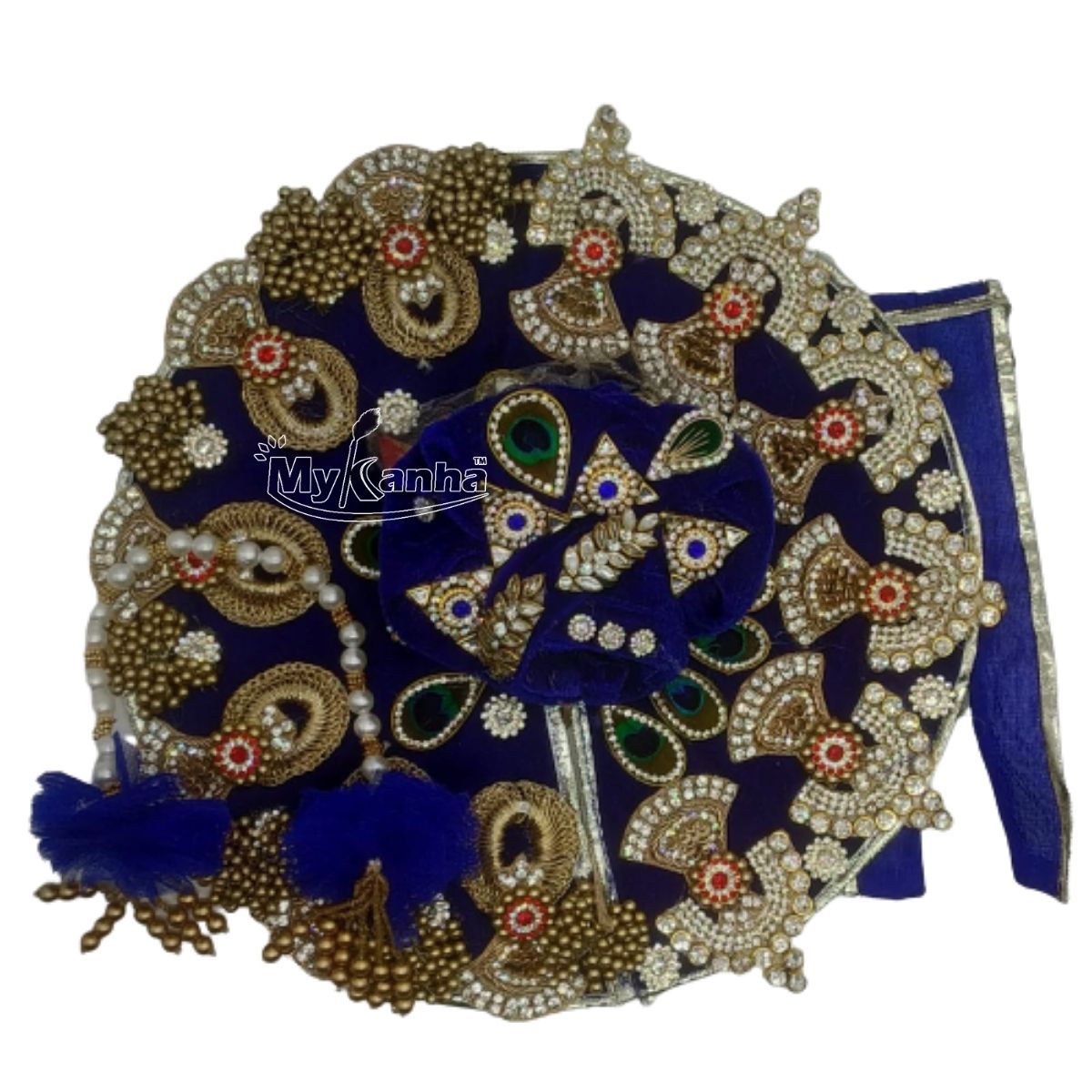 Heavy Blue feather decorated Dress with Pagdi