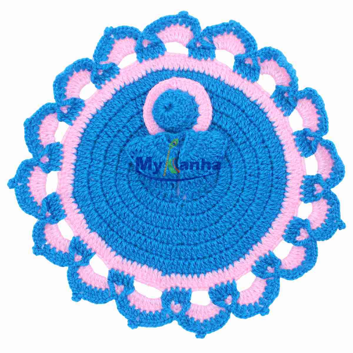 Woollen Dress for Laddu Gopal ji in Sky blue and pink color